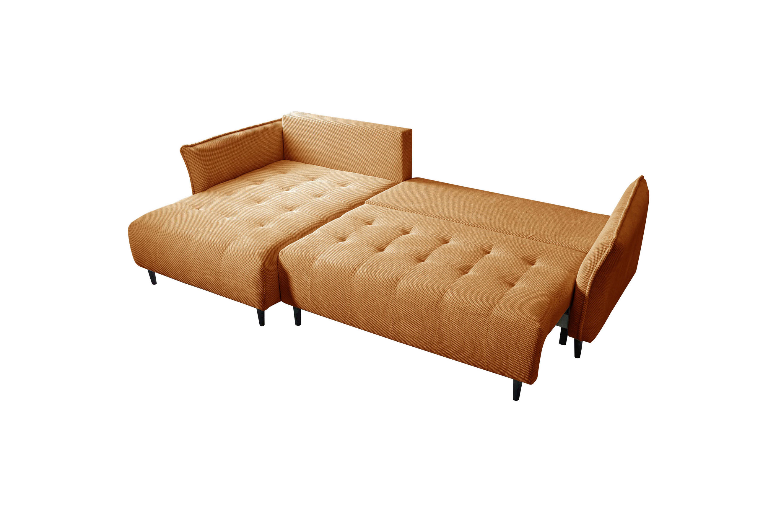ECKSOFA MONTE CARLO Senfgelb Struktur, Plüsch  - Senfgelb/Schwarz, Trend, Textil (160/290cm) - MID.YOU