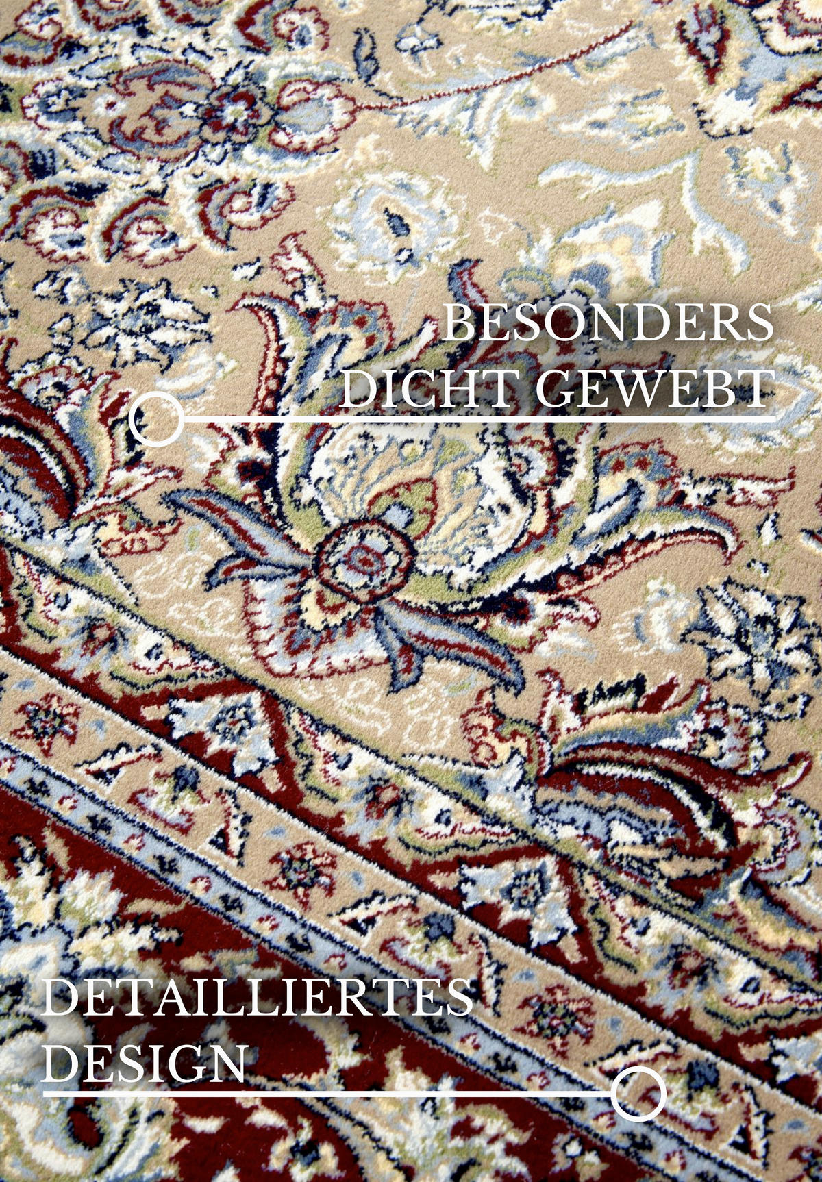 FLACHWEBETEPPICH 128/190 cm Kollektion 1870 Bordeaux, Beige  - Bordeaux/Beige, Design, Kunststoff/Textil (128/190cm) - Villeroy & Boch