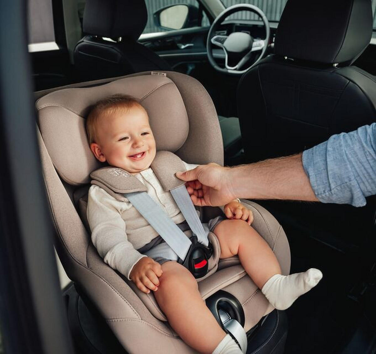 REBOARDER-KINDERSITZ DUALFIX 5Z  - Hellbraun/Cappuccino, Basics, Kunststoff/Textil (44/48/74cm) - Britax Römer
