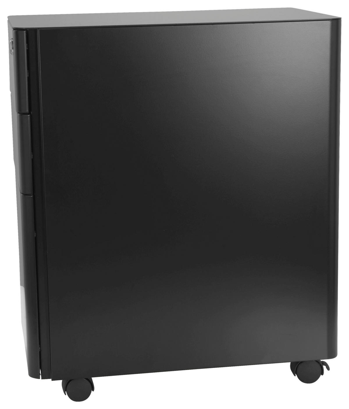 ROLLCONTAINER Schwarz  - Schwarz, MODERN, Kunststoff/Metall (30/59/50cm) - MID.YOU
