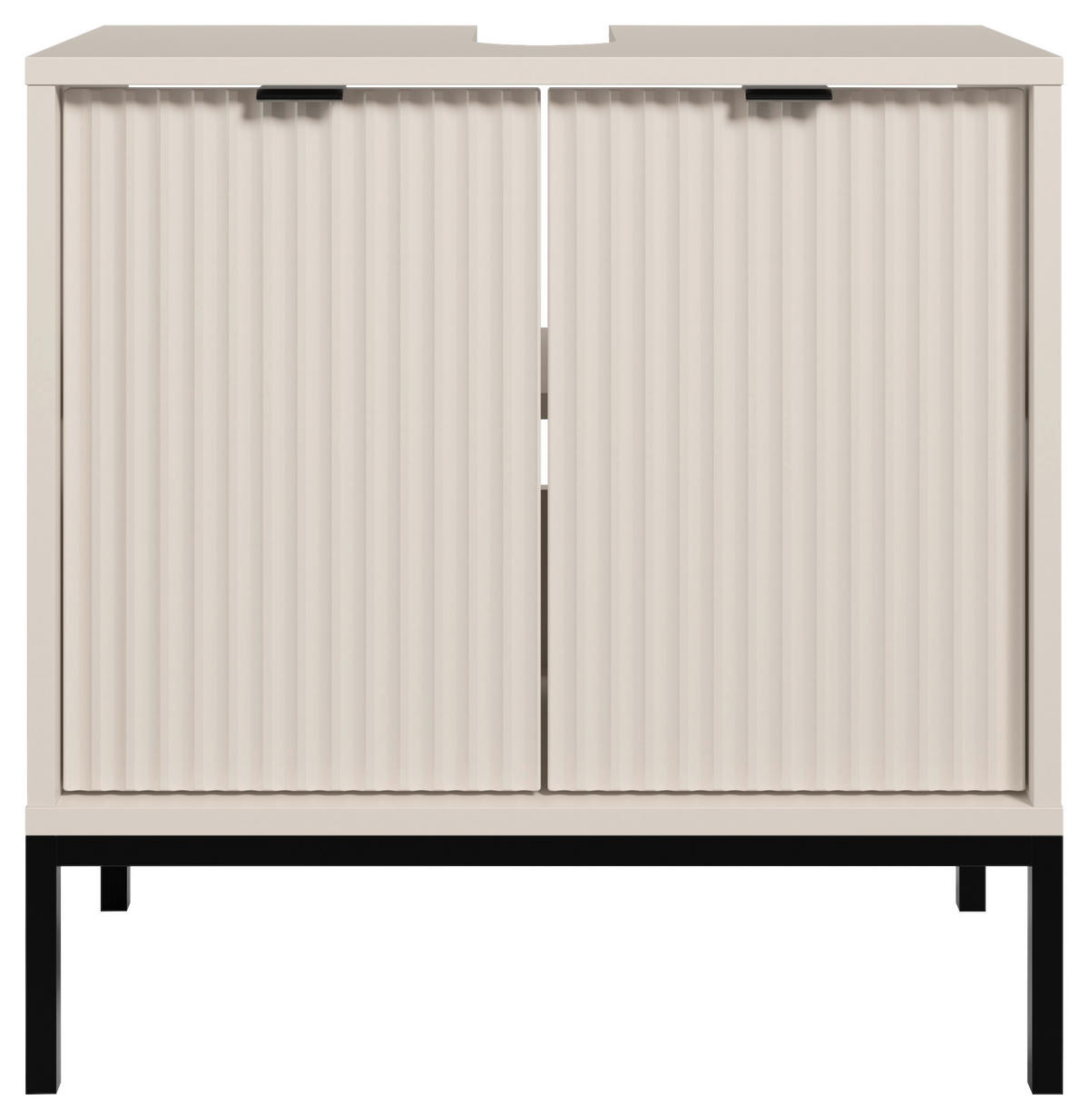 WASCHBECKENUNTERSCHRANK 60/60/32 cm  - Kaschmir/Schwarz, MODERN, Holzwerkstoff/Metall (60/60/32cm) - MID.YOU