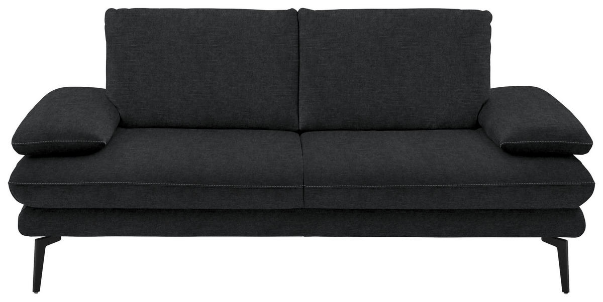 2,5-SITZER in Velours Anthrazit  - Anthrazit/Beige, Design, Textil/Metall (196/89/104cm) - Dieter Knoll