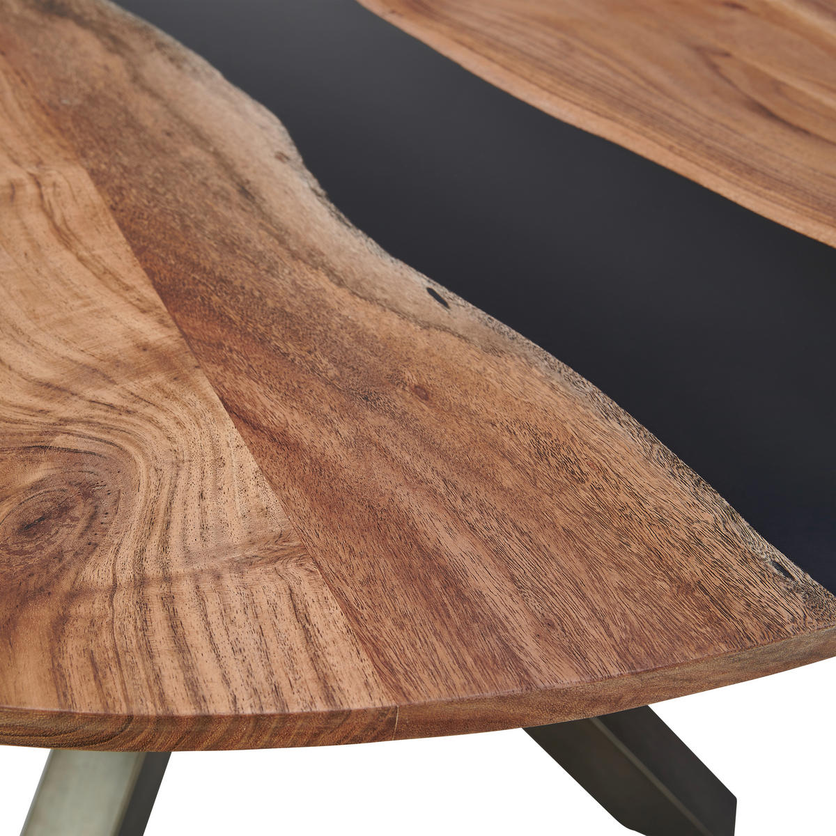 ESSTISCH in Holz, Metall  - Schwarz/Naturfarben, Trend, Holz/Metall (120/76/120cm) - Livetastic