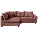 ECKSOFA  in Plüsch Altrosa  - Schwarz/Altrosa, KONVENTIONELL, Kunststoff/Textil (175/249cm) - Carryhome