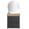 GARDEROBE 2-teilig  in 83/200/22 cm  - Eichefarben/Graphitfarben, Design, Glas/Holzwerkstoff (83/200/22cm) - Voleo
