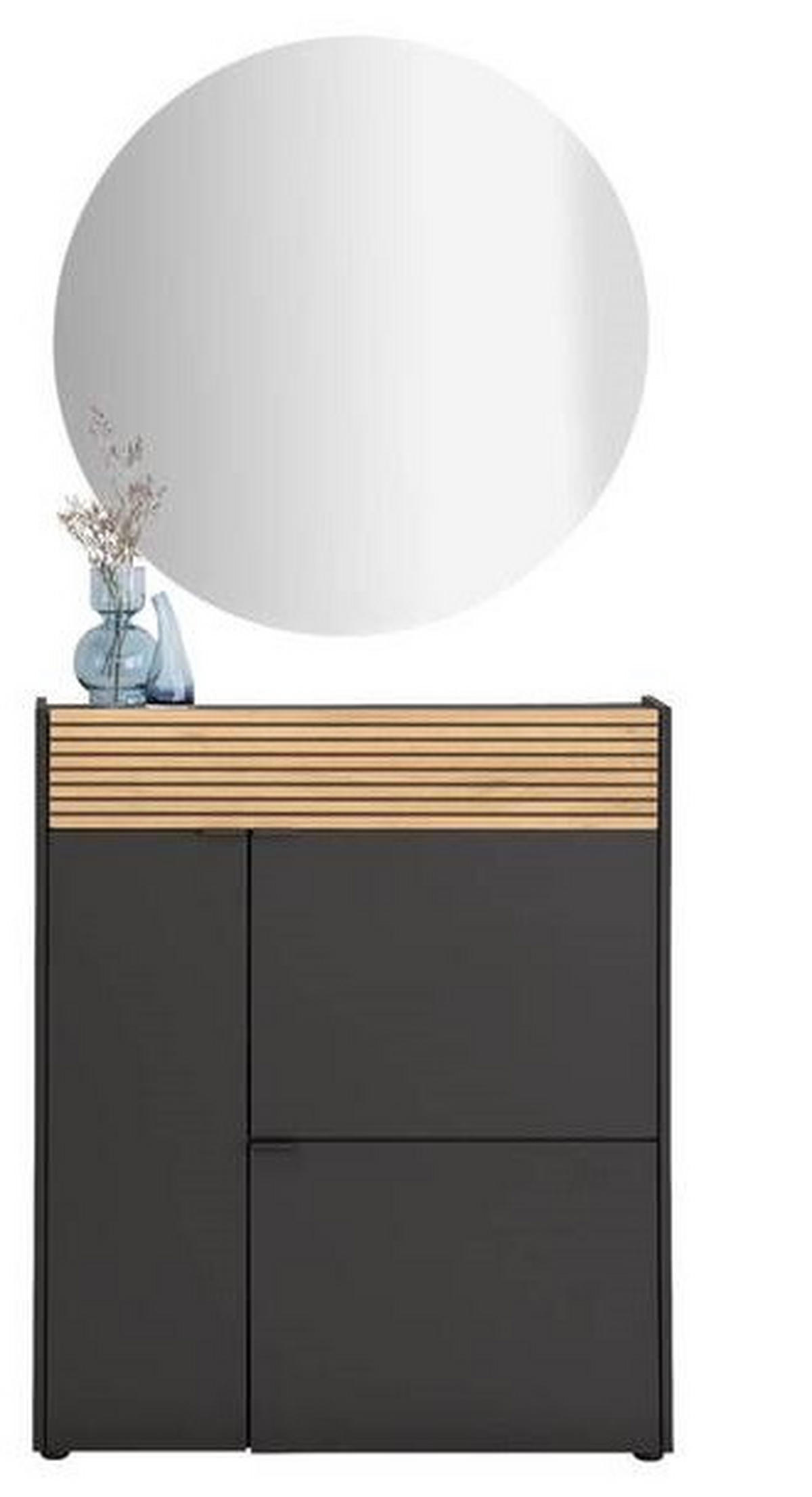 GARDEROBE 2-teilig  in 83/200/22 cm  - Eichefarben/Graphitfarben, Design, Glas/Holzwerkstoff (83/200/22cm) - Voleo