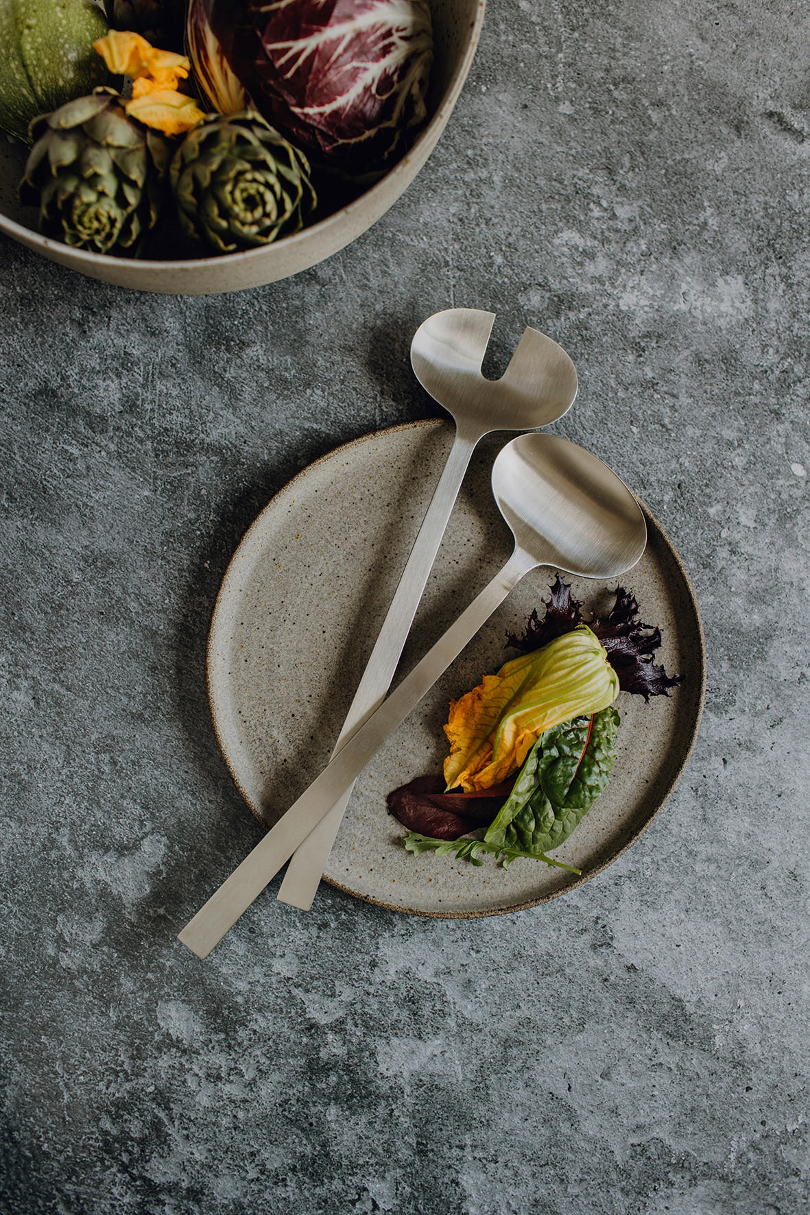 SALATBESTECK LENORA  - Edelstahlfarben, KONVENTIONELL, Metall (30/8,4/1,5cm) - Zack