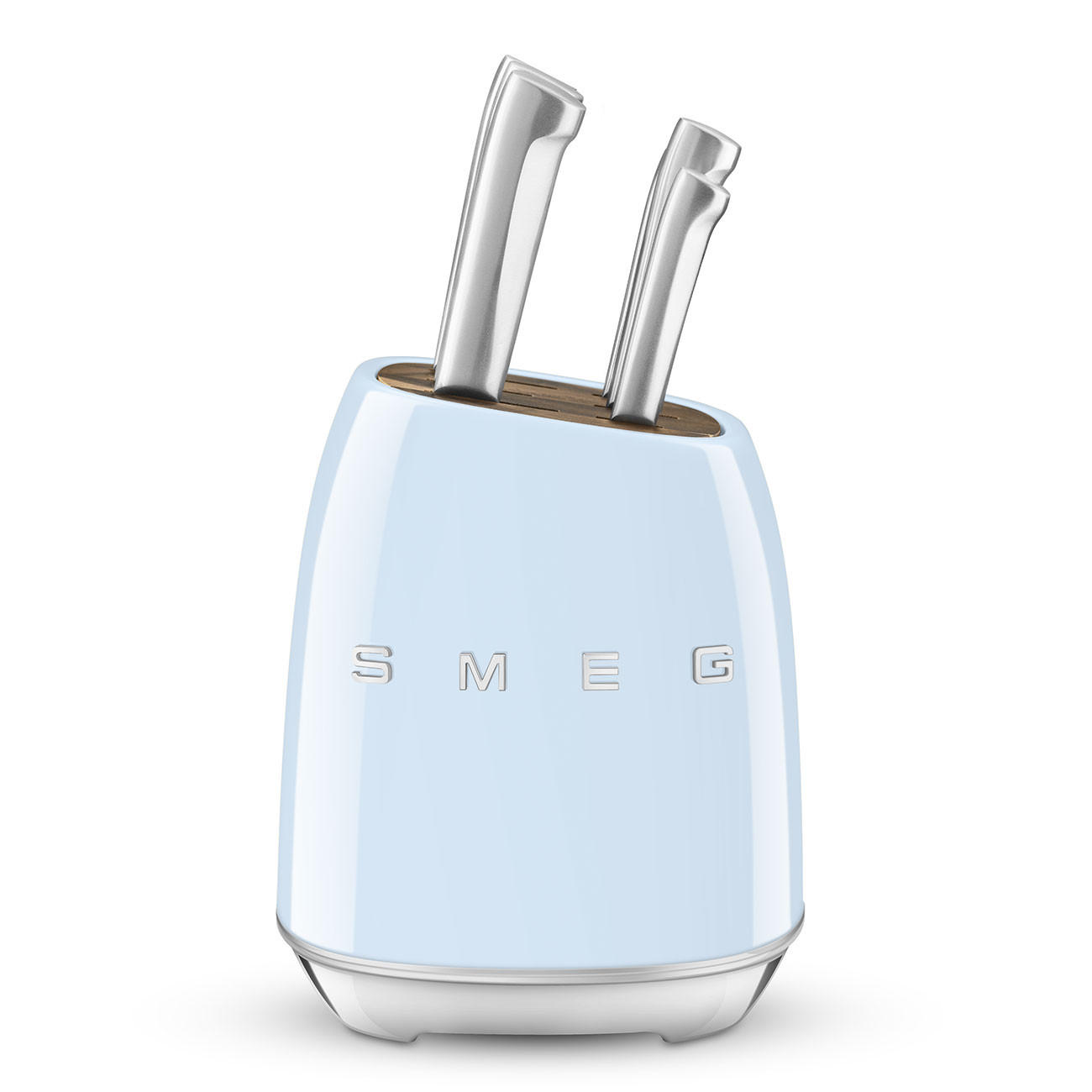 MESSERBLOCK 6-teilig  - Pastellblau, Basics, Holz/Kunststoff (13,5/23,2/19cm) - SMEG