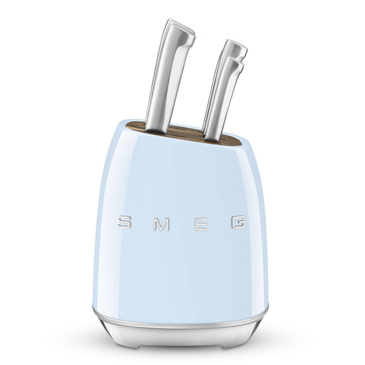 MESSERBLOCK 6-teilig  - Pastellblau, Basics, Holz/Kunststoff (13,5/23,2/19cm) - SMEG