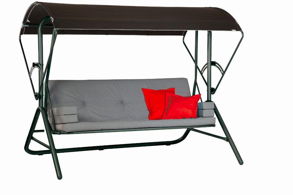 HOLLYWOODSCHAUKEL  - Anthrazit/Rot, Basics, Textil/Metall (217/145/177cm) - Acamp
