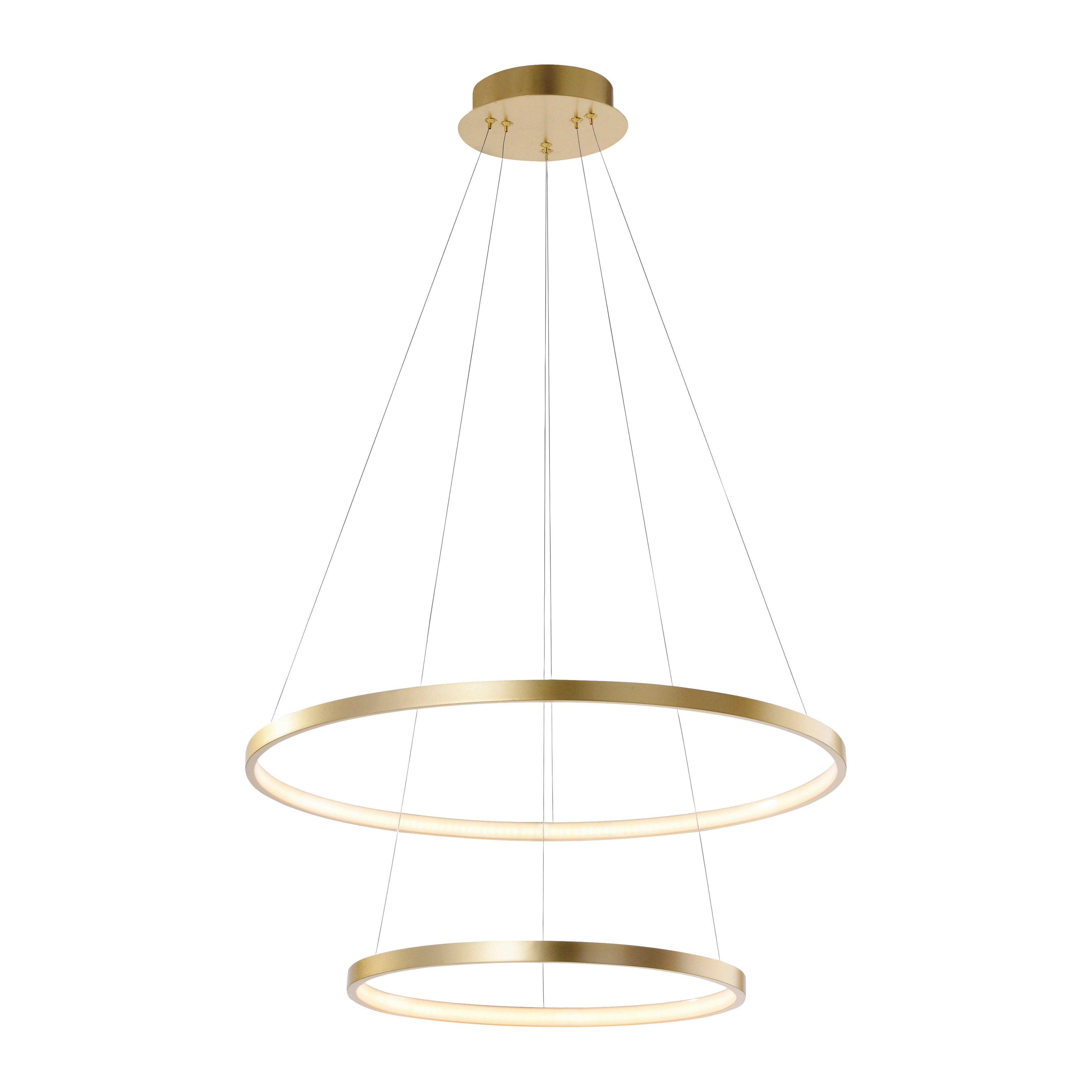 LED-HÄNGELEUCHTE Circle  - Goldfarben, Design, Metall (50/50/120cm)