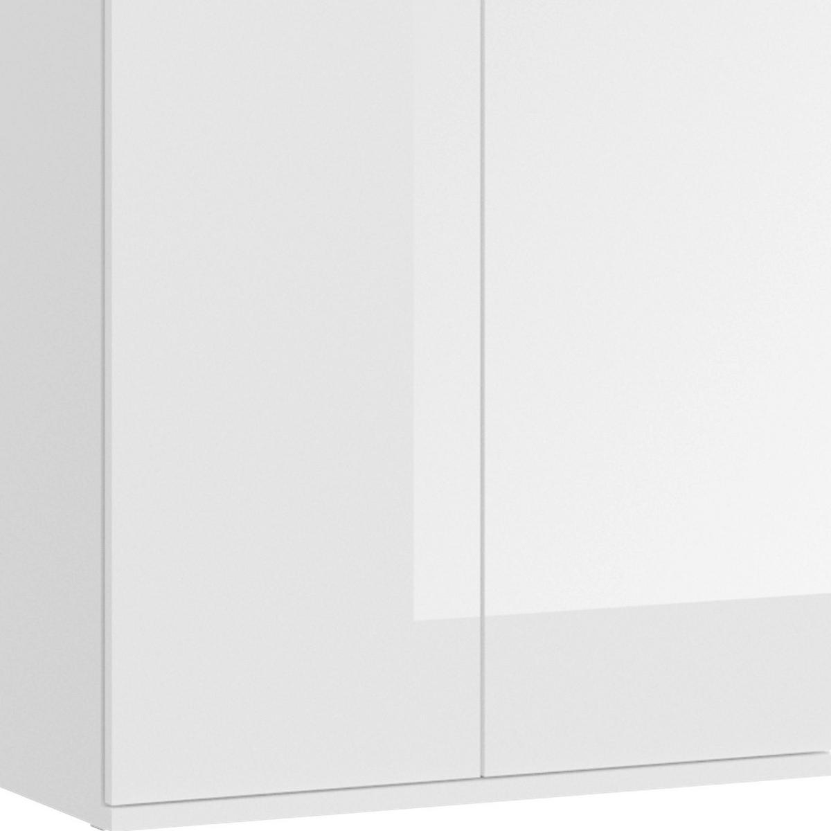 MEHRZWECKSCHRANK 65/193/37 cm  in Weiß  - Chromfarben/Weiß Hochglanz, MODERN, Holzwerkstoff/Metall (65/193/37cm) - MID.YOU