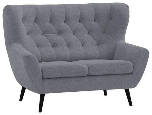 2-SITZER-SOFA in Mikrofaser Grau  - Schwarz/Grau, Design, Holz/Textil (137/101/95cm) - Stylife