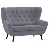 2-SITZER-SOFA in Mikrofaser Grau  - Schwarz/Grau, Design, Holz/Textil (137/101/95cm) - Stylife