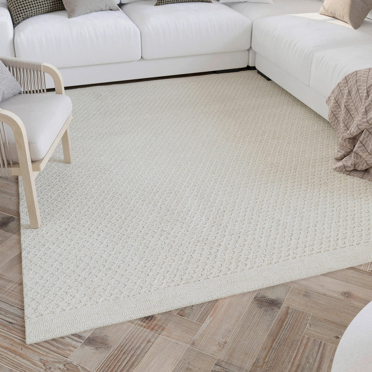 WEBTEPPICH Wohnzimmer 40/60 cm Hamptons Thirtyeight Creme rechteckig  - Creme, Design, Textil (40/60cm) - WECON HOME