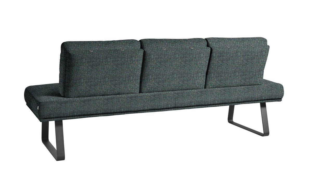 SITZBANK 224/92/78 cm  in Schwarz, Türkis  - Türkis/Schwarz, Design, Textil/Metall (224/92/78cm) - Dieter Knoll