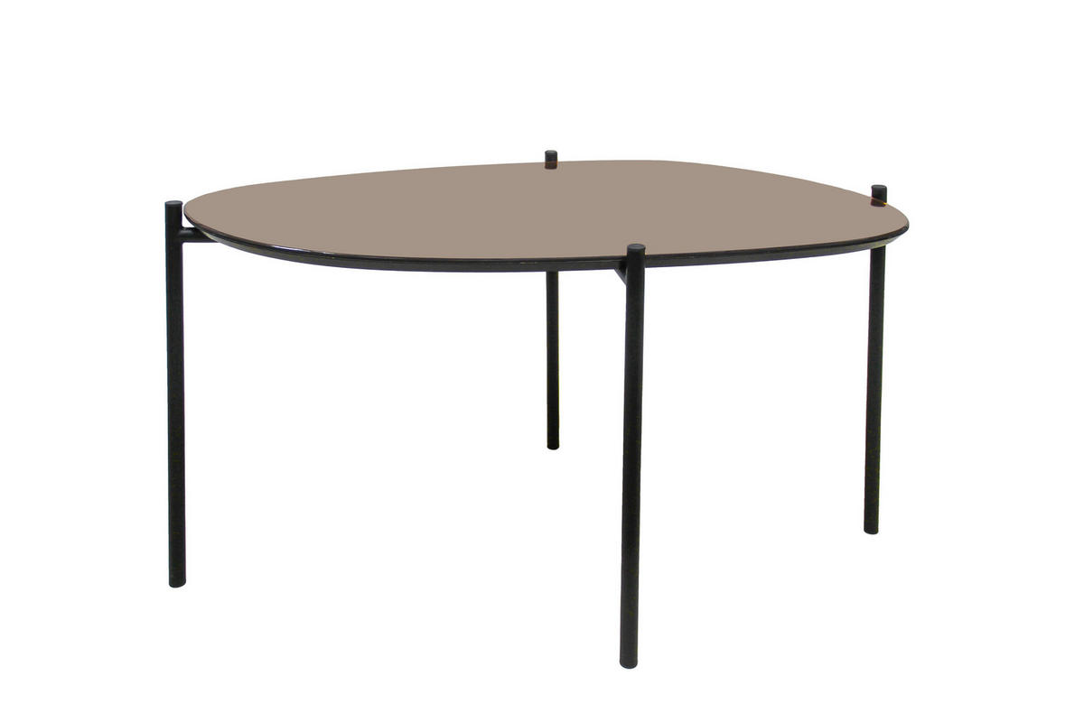 BEISTELLTISCH in Metall, Glas, Holzwerkstoff 93/53,5/50,7 cm  - Graubraun/Schwarz, LIFESTYLE, Glas/Holzwerkstoff (93/53,5/50,7cm) - Ambia Home