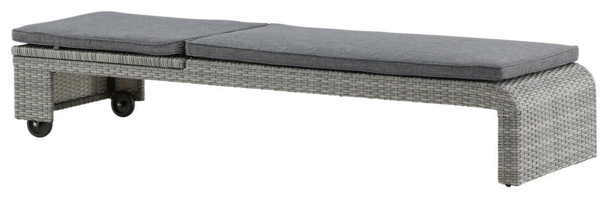 SONNENLIEGE 60/32/196 cm  - Grau, KONVENTIONELL, Kunststoff/Textil (60/32/196cm) - Gardenson