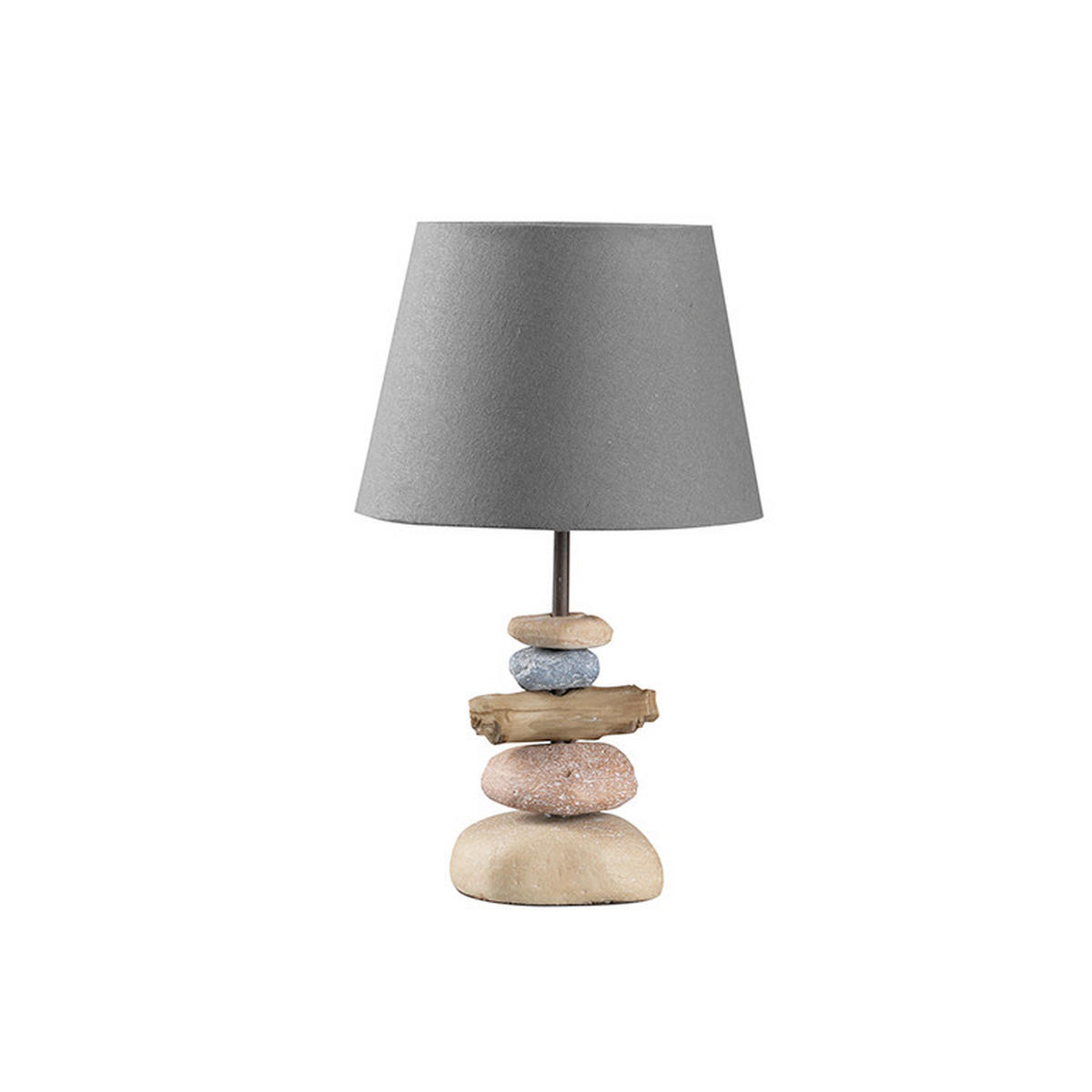 STOLNÍ LAMPA, E27, 26/52 cm  - černá/modrošedá, Natur, kov/textil (26/52cm)