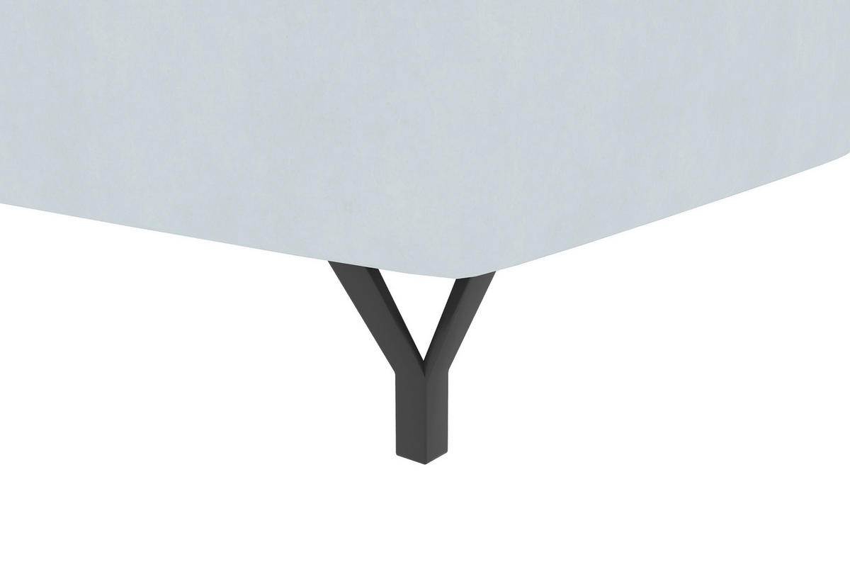 BOXSPRINGBETT 180/200 cm  in Hellgrau  - Hellgrau/Schwarz, Konventionell, Textil/Metall (180/200cm) - Carryhome