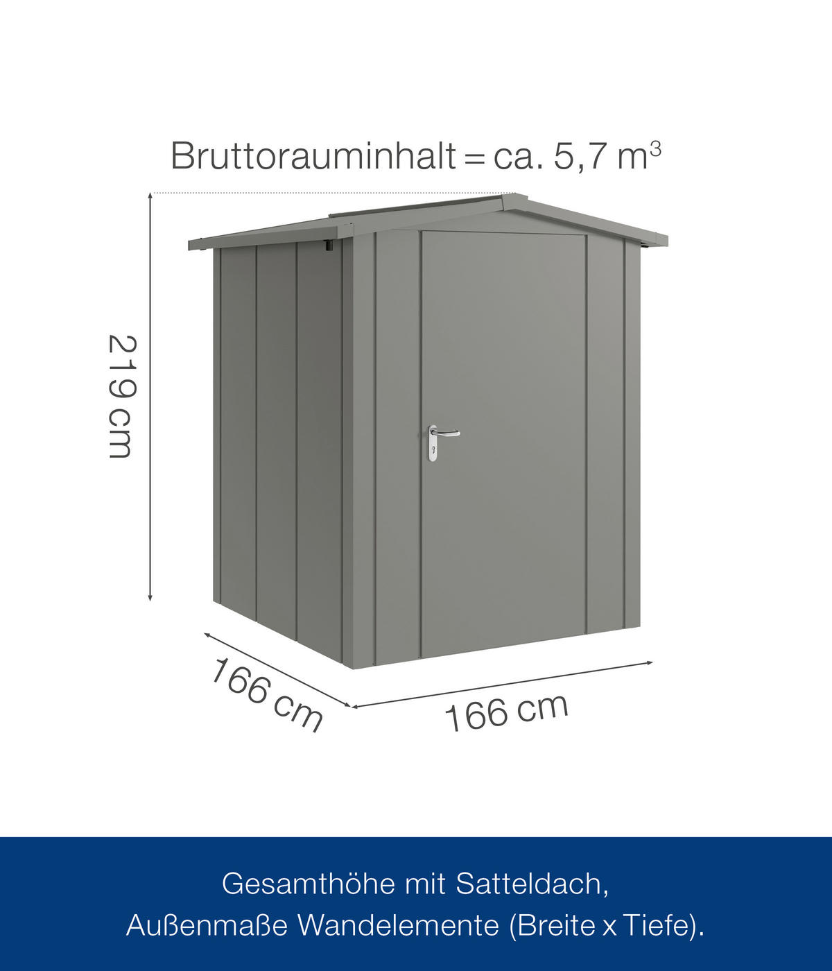 GERÄTEHAUS 189/219/181 cm  - Alufarben, Basics, Metall (189/219/181cm)