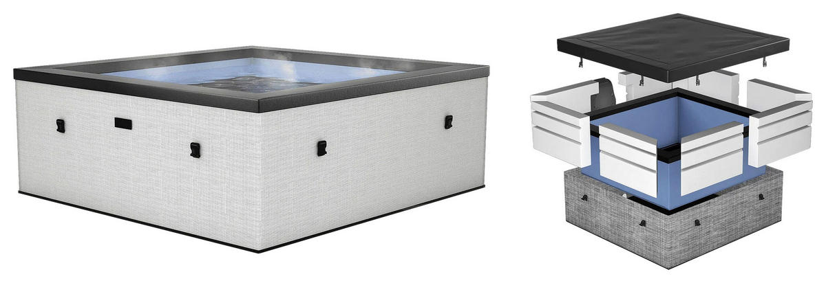 WHIRLPOOL NETSPA IDAHO SP-IDA6-PW  - Grauweiß, MODERN, Kunststoff (180/180/70cm)