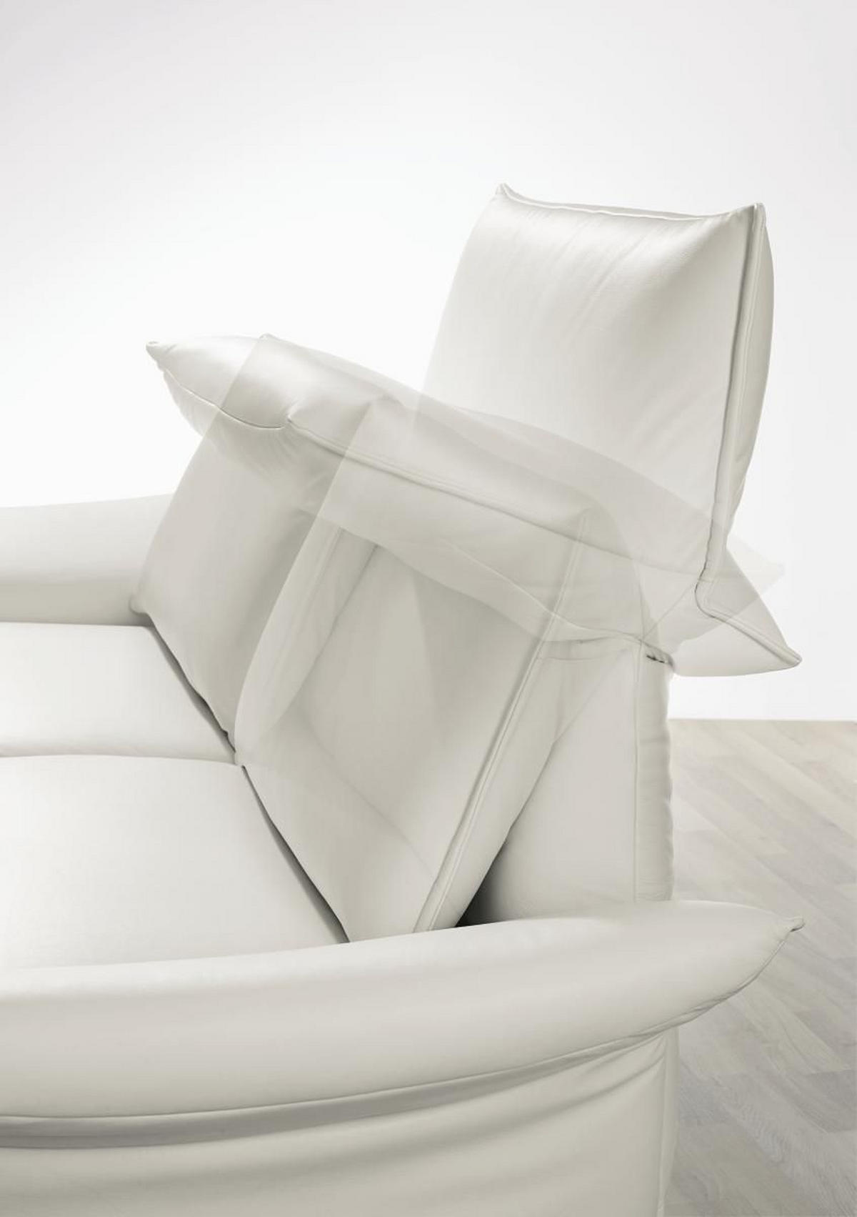 2,5-SITZER Echtleder Weiß  - Weiß/Nickelfarben, Design, Leder/Metall (200/107/88cm) - Koinor