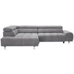 ECKSOFA in Webstoff Grau  - Silberfarben/Grau, Design, Textil/Metall (201/295cm) - Hom`in