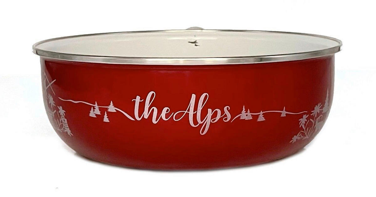 FONDUEPFANNE Heidi Cheese Line: The alps  - Weiss/Rot, Basics, Metall (21cm) - Heidi Cheese Line
