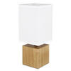 STOLNÁ LAMPA, E27, 12/12/30 cm - biela/prírodná farba, Basics, drevo/textil (12/12/30cm) - Globo