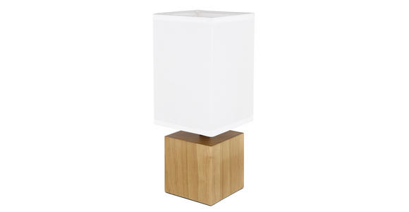 TISCHLEUCHTE 12/12/30 cm - Schwarz/Weiß, Natur, Holz/Kunststoff (12/12/30cm) - Novel