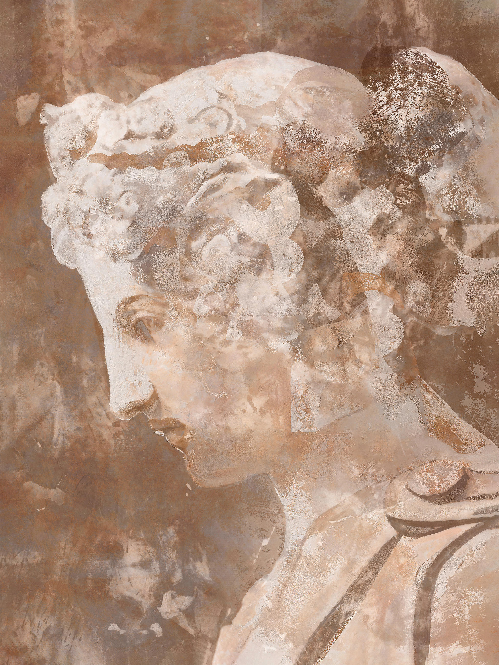 LEINWANDBILD Beige, Rostfarben 90/120 cm  - Rostfarben/Beige, Basics, Holz/Kunststoff (90/120cm) - Monee