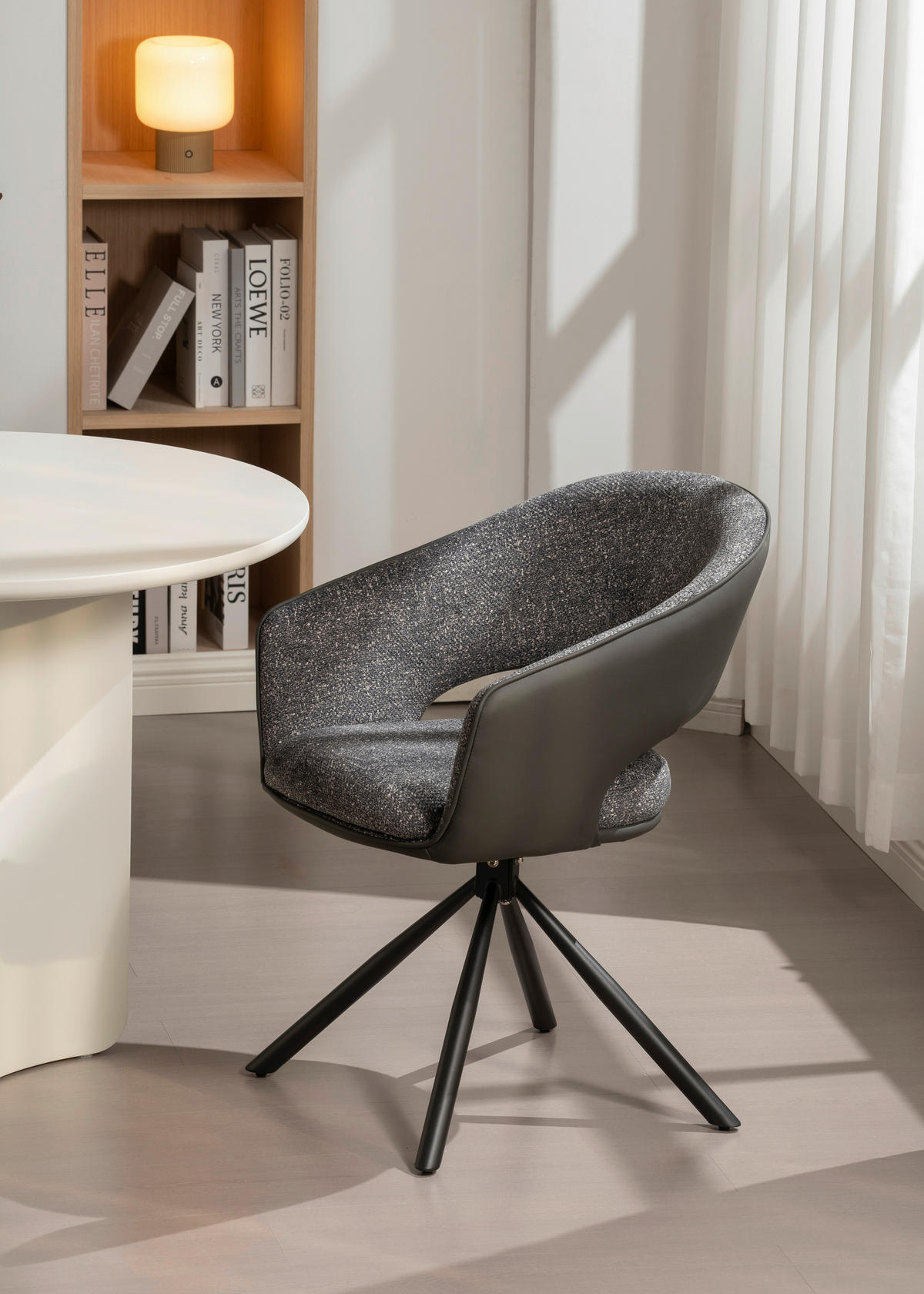 NASLANJAČ, les, kovina, tekstil temno siva  - temno siva/siva, Trendi, kovina/tekstil (58/83/62cm) - Livetastic