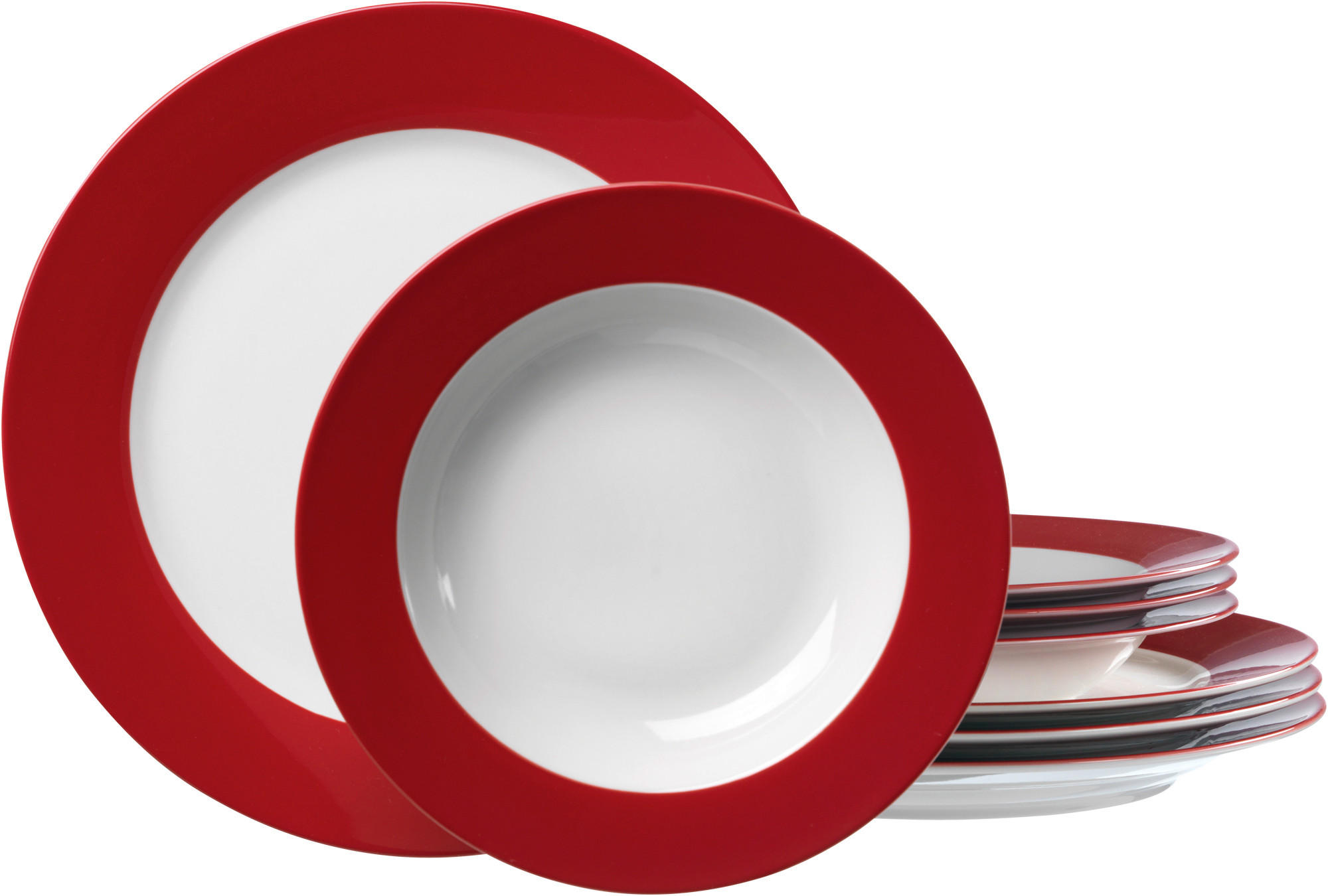 TAFELSERVICE 8-teilig  - Rot, Basics, Keramik (34/34/20cm) - Ritzenhoff Breker