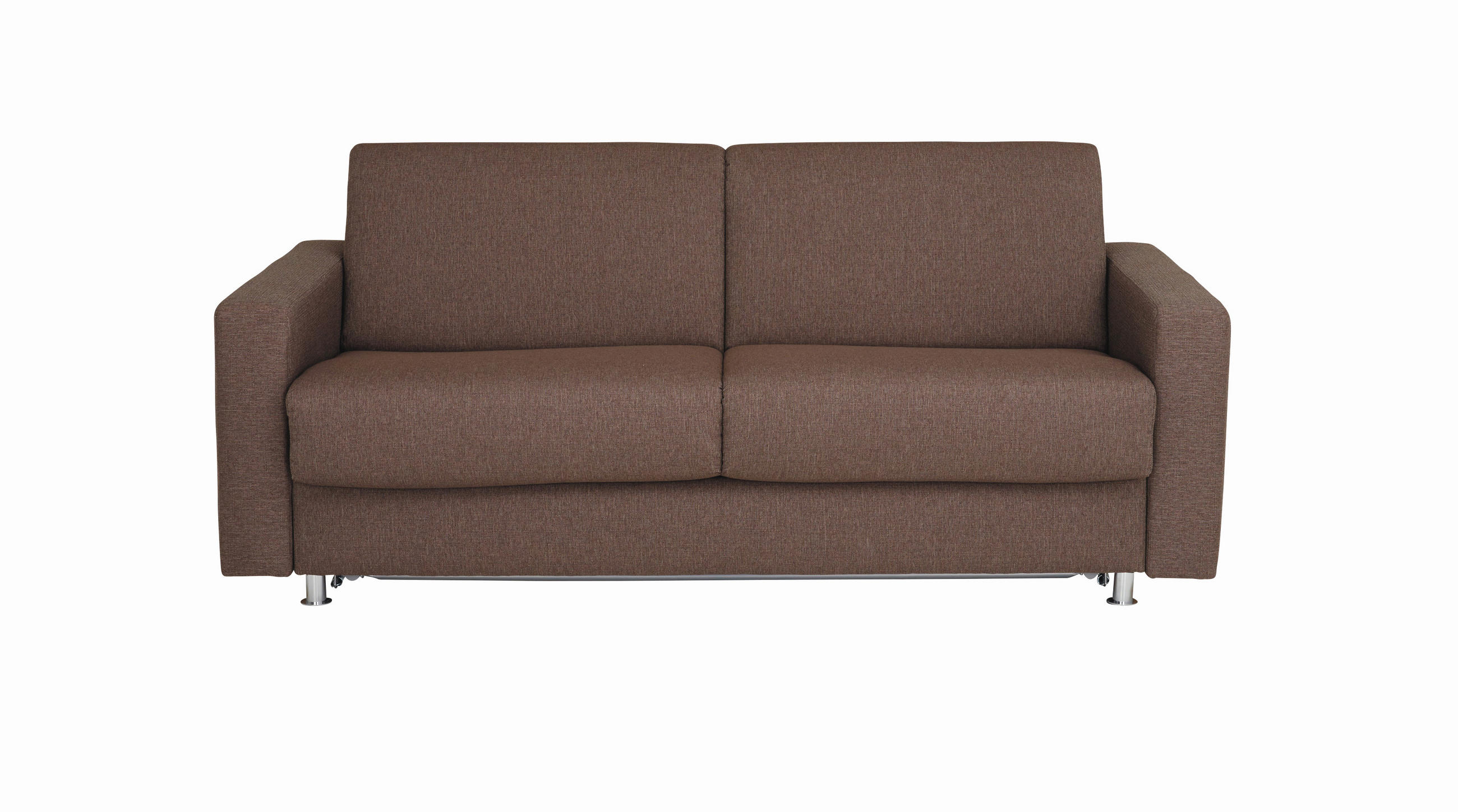 SCHLAFSOFA Flachgewebe Braun  - Chromfarben/Braun, KONVENTIONELL, Textil/Metall (195/84/100cm) - Bali