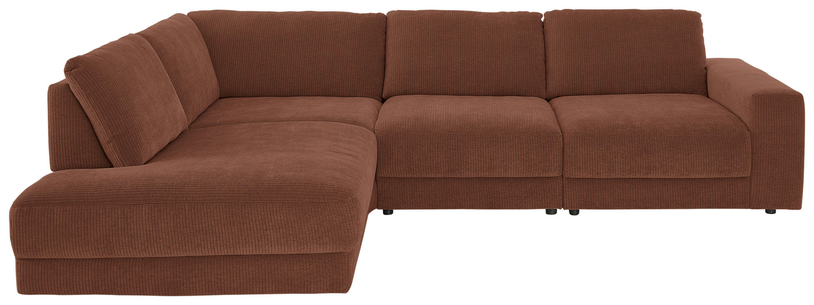 ECKSOFA in Chenille, Jacquard Rostfarben  - Rostfarben/Schwarz, Design, Kunststoff/Textil (242/316cm) - Niels Andersson