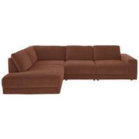 ECKSOFA in Chenille, Jacquard Rostfarben  - Rostfarben/Schwarz, Design, Kunststoff/Textil (242/316cm) - Niels Andersson