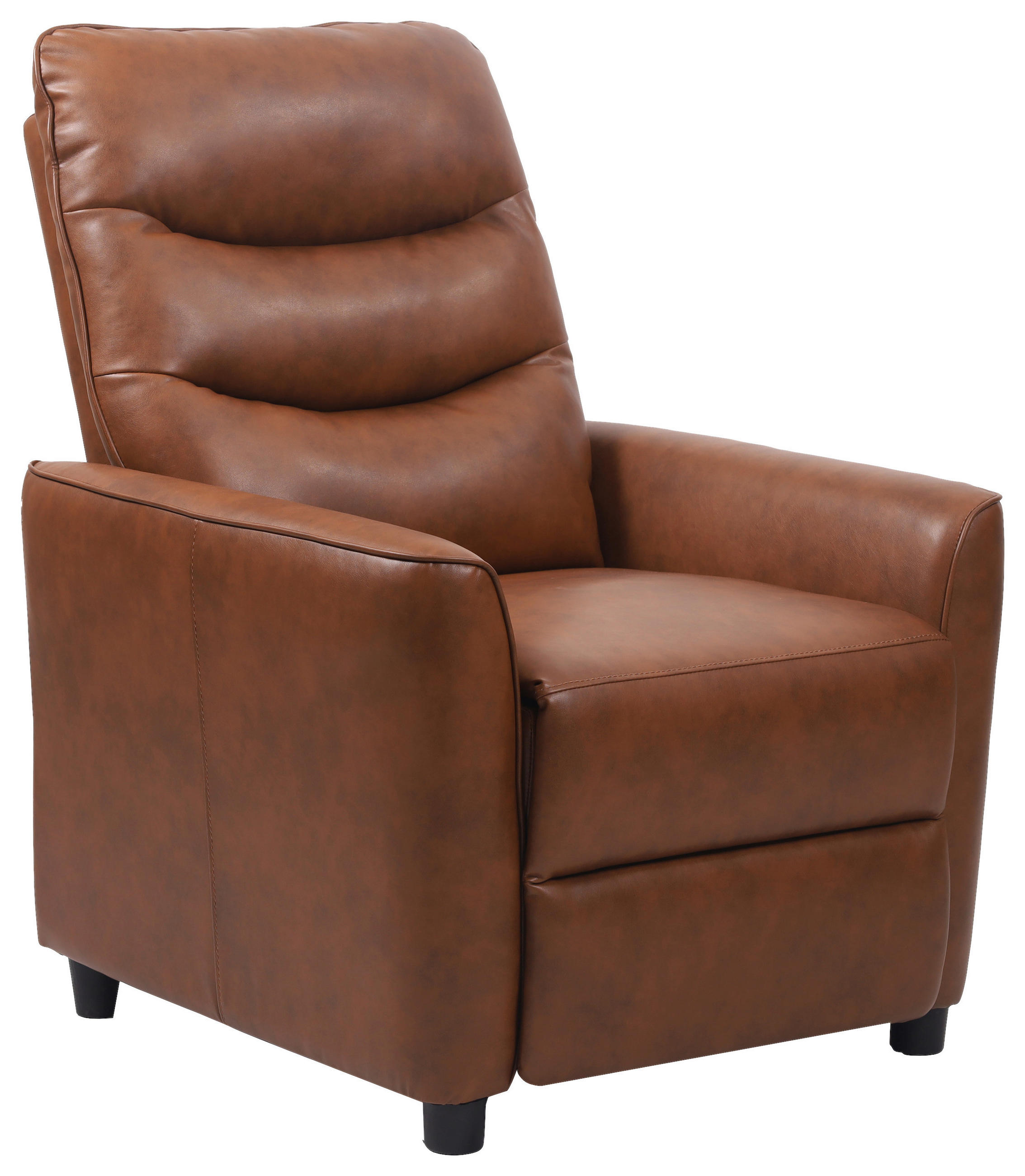 FERNSEHSESSEL  mit Lederlook Braun  - Schwarz/Braun, KONVENTIONELL, Textil/Metall (76/105/88cm) - MID.YOU