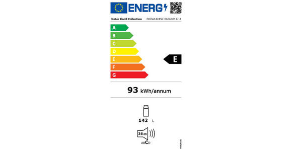 KÜHLSCHRANK 54/87,3/54,9 cm DKBA1424SK  - Weiß, Basics, Glas/Kunststoff (54/87,3/54,9cm) - Dieter Knoll