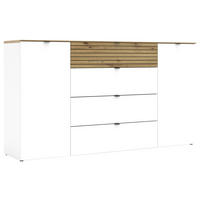 SIDEBOARD  181/99/41 cm 4 Schublade(n)  - Schwarz/Eiche Artisan, MODERN, Holzwerkstoff/Metall (181/99/41cm) - Voleo