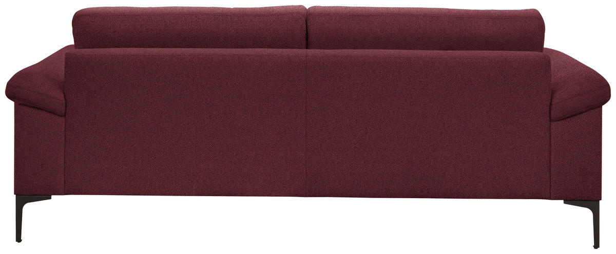 3-SITZER-SOFA in Flachgewebe Rot  - Rot/Schwarz, Design, Textil/Metall (226/89/97cm) - Pure Home Lifestyle
