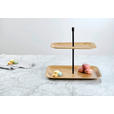 ETAGERE 2-stöckig - Hellbraun/Schwarz, Design, Holz/Metall (30cm) - Novel
