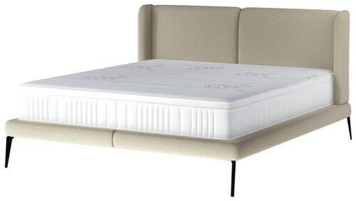KÁRPITOZOTT ÁGY 180/200 cm  konyak  - fekete/konyak, Modern, textil/fém (180/200cm) - Livetastic
