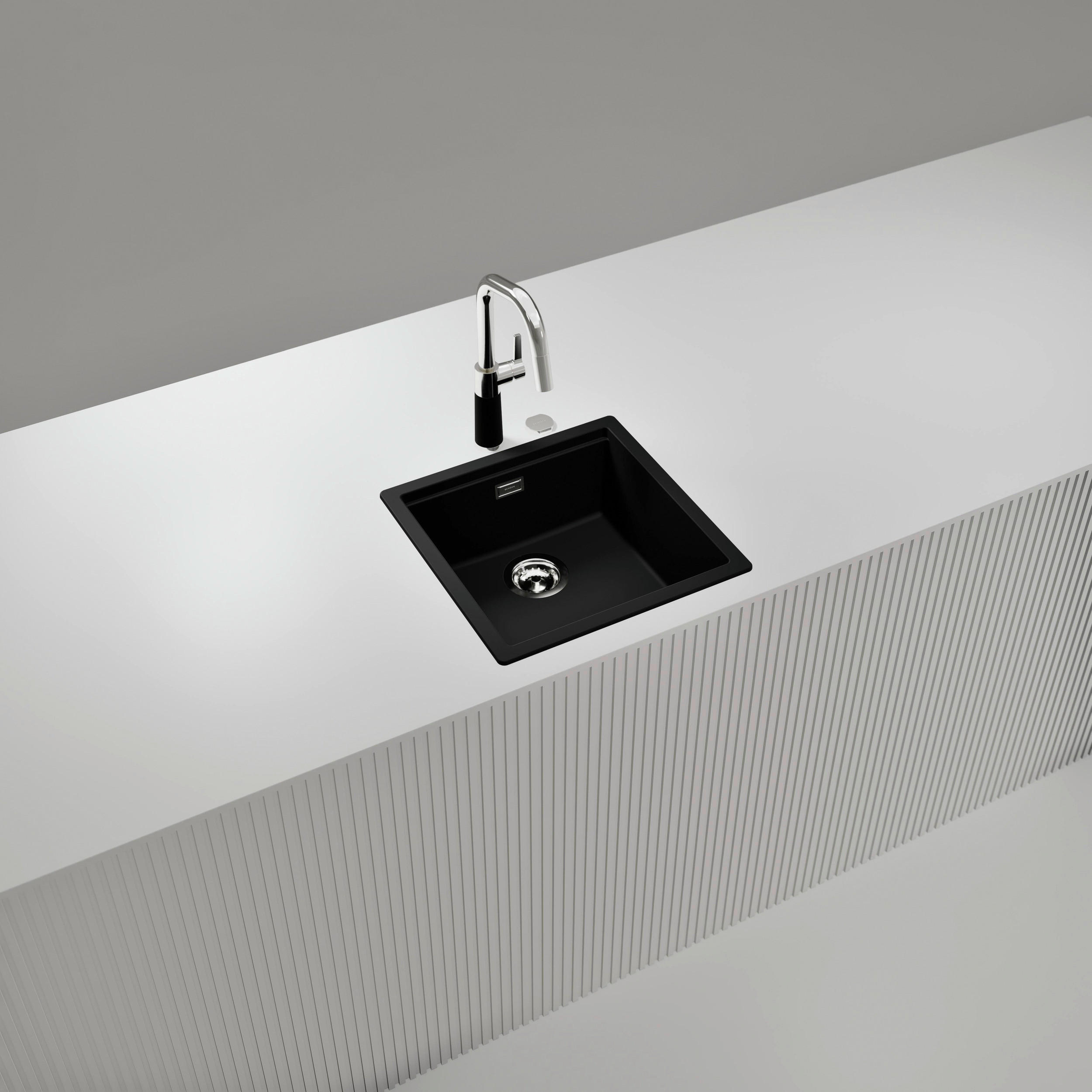SPÜLE KIRN100ANGT  - Schwarz, Basics, Stein (45,6/28,9/45,6cm) - Schock