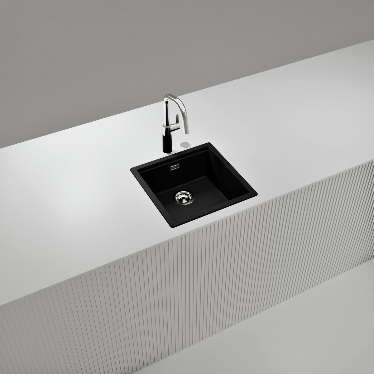 SPÜLE KIRN100ANGT  - Schwarz, Basics, Stein (45,6/28,9/45,6cm) - Schock