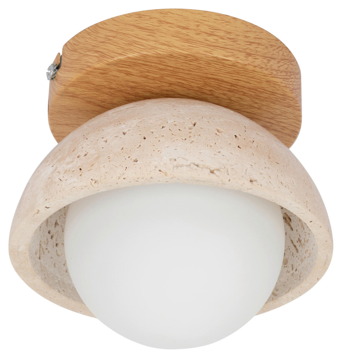 DECKENLEUCHTE  15/15 cm    - Beige/Weiß, Design, Glas/Stein (15/15cm) - Collet's Monde