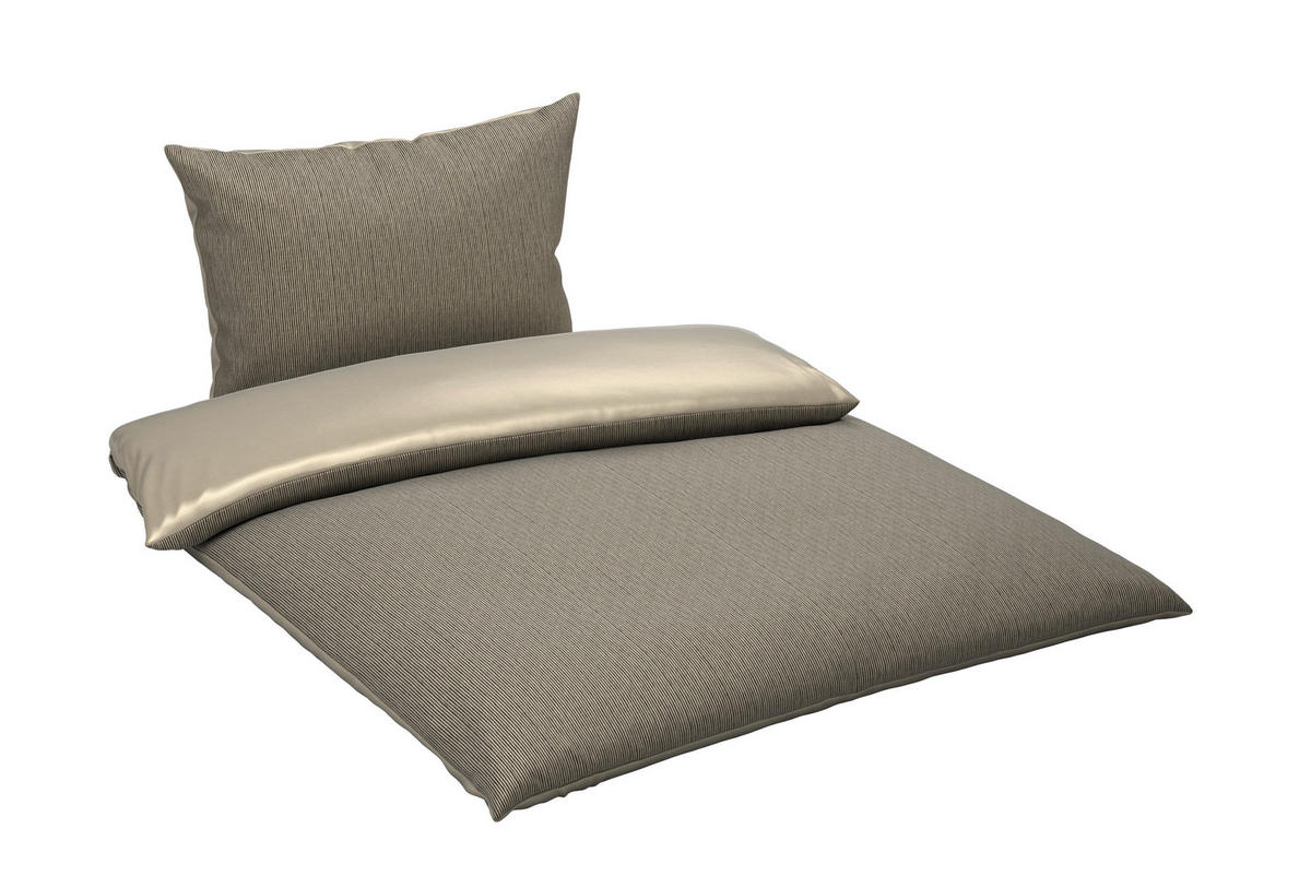 OBOJSTRANNÁ POSTEĽNÁ BIELIZEŇ, satén, sivohnedá, 140/200 cm - sivohnedá, textil (140/200cm) - Bio:Vio