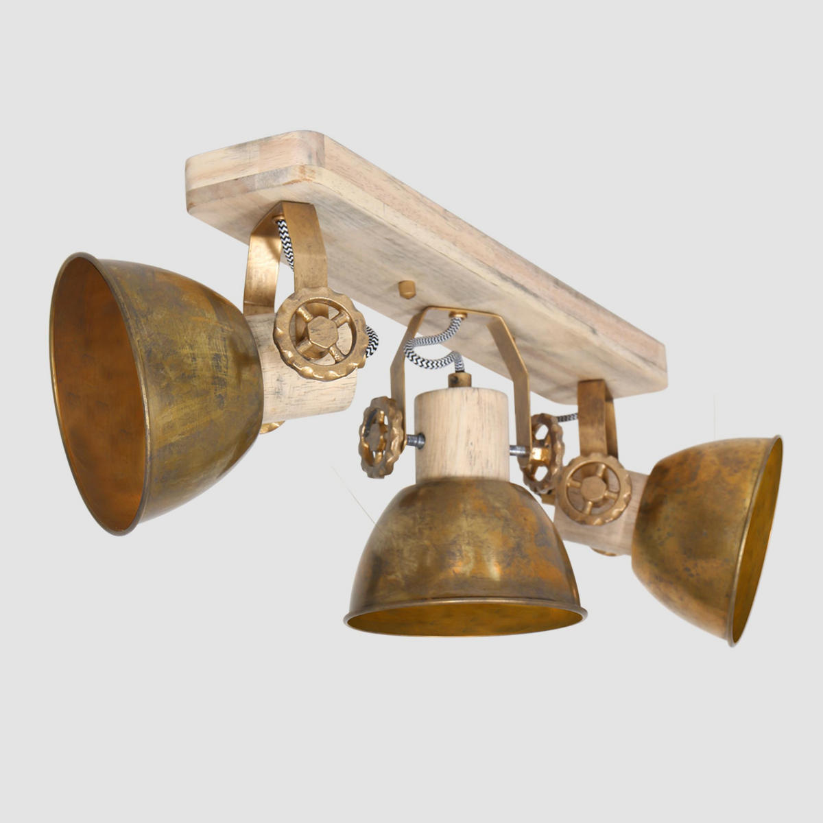 DECKENSPOTS - Bronzefarben/Kupferfarben, Trend, Holz/Metall (59/19/23cm)