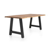 ESSTISCH in Holz 140/80/76,5 cm  - Schwarz/Naturfarben, MODERN, Holz/Metall (140/80/76,5cm) - Livetastic