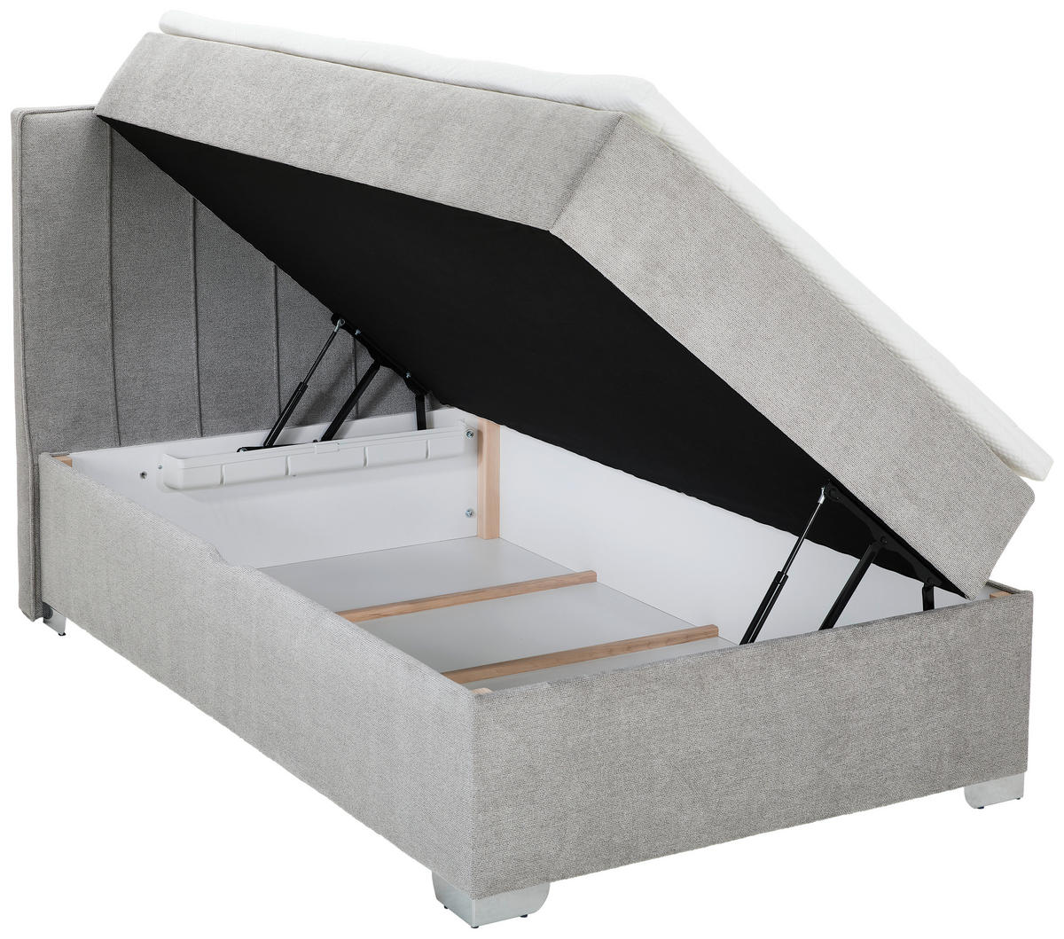 BOXBETT 120/200 cm  in Grau  - Chromfarben/Grau, Trend, Kunststoff/Textil (120/200cm) - Boxxx